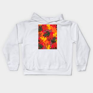 Autumn leaves pattern in red Kids Hoodie